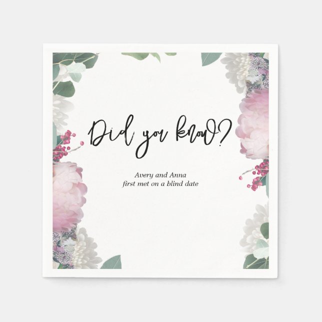 Thema Blumenhochzeit Serviette (Vorderseite)