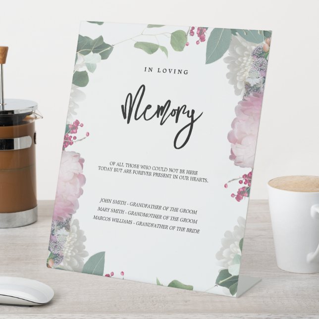 Thema Blumenhochzeit Sockelschild (In Situ)