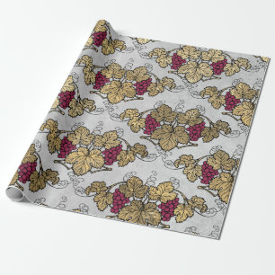 Thema Burgundy Plum und Gold Wein Geschenkpapier