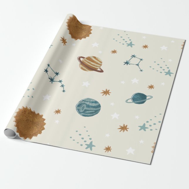 Thema "Constellation Space" Geschenkpapier (Ungerollt)