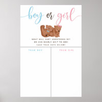 Thema "Cub Bear Gender Reveal Voting Sign"