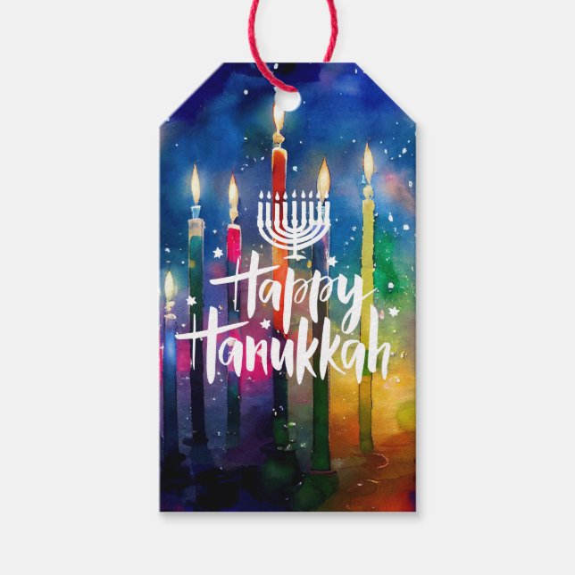Thema des jüdischen Festivals in Hanukkah Geschenkanhänger (Vorderseite)