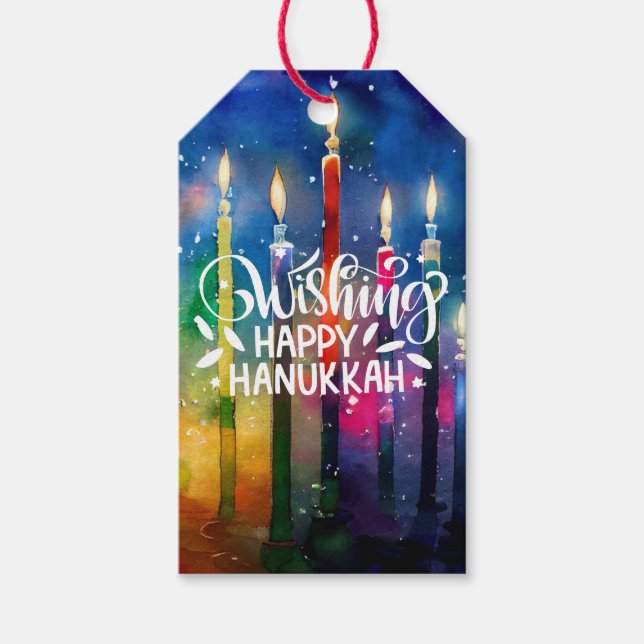 Thema des jüdischen Festivals in Hanukkah Geschenkanhänger (Vorderseite)
