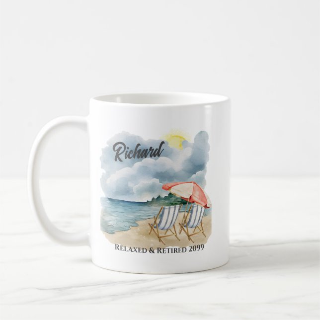 Thema des Ruhestandsvorsitzes Kaffeetasse (Links)