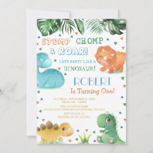 Thema Dinosaur Geburtstagsparty Einladung