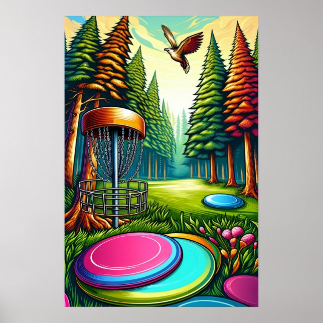 Thema "Disk Golf and Eagle" Poster (Vorne)