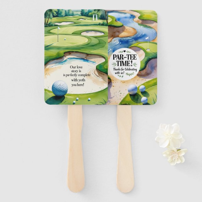 Thema einer Golfhochzeit Fächer (Vorne und Hinten)