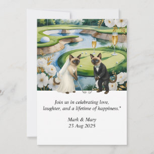 Thema einer Golfhochzeit für Cat Lovers Einladung