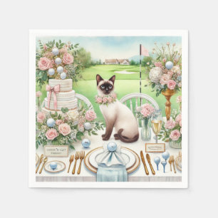 Thema einer Golfhochzeit für Cat Lovers Serviette