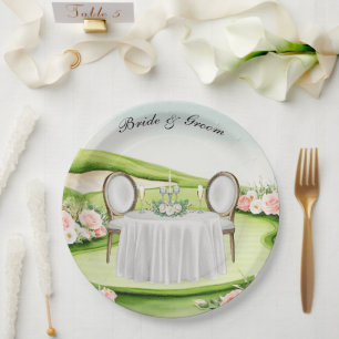 Thema einer Golfhochzeit Pappteller