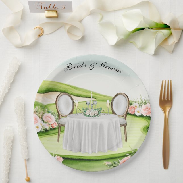 Thema einer Golfhochzeit Pappteller (Hochzeit)