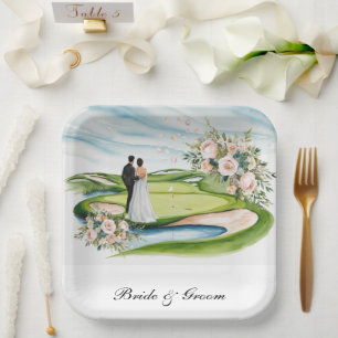 Thema einer Golfhochzeit Pappteller