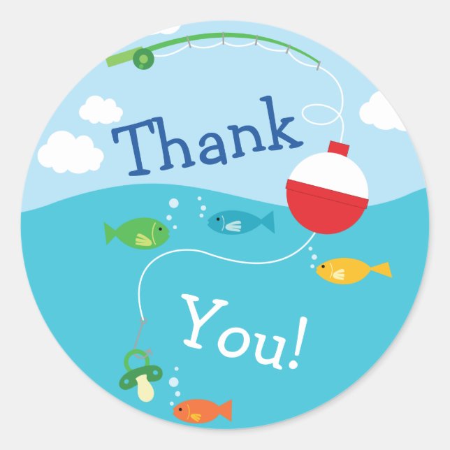 Thema Fischerei Kinderdusche für Fischer Runder Aufkleber (Vorderseite)