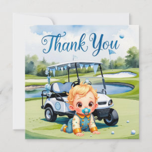 Thema Golf Baby Shower Boy Dankeskarte