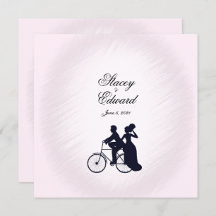 Thema Hochzeit mit dem Fahrrad Rosa Einladung
