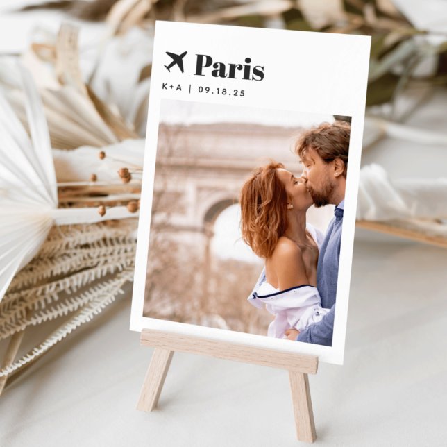 Thema Hochzeit Zielort Foto & Name Tischnummer (3.5x5" travel photo table numbers)