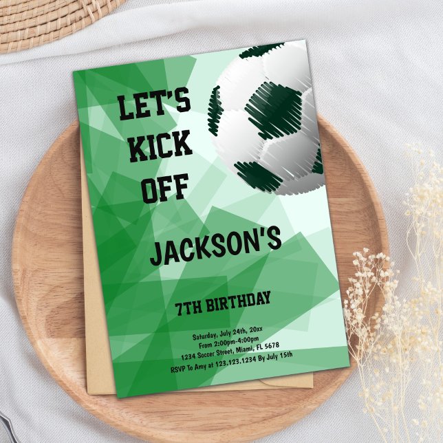 Thema künstlerischer Fußball Einladung (Pen Drew Ball Soccer Birthday Invitations)