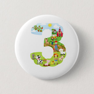 Thema "Landtiere zum dritten Geburtstag" Button