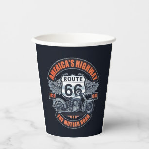 Thema: Motorrad und Route 66 Pappbecher