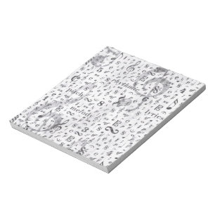 Thema Musiknote-Muster Notizblock