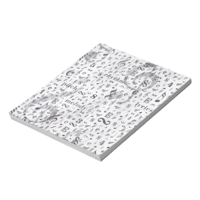 Thema Musiknote-Muster Notizblock (Rotiert)