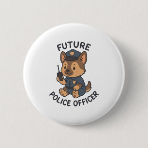 Thema "niedlicher Hund - Zukunft für Polizeibeamte Button