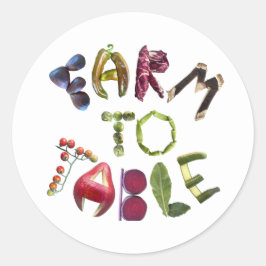 Thema "Niedliches Obst und Gemüse" Runder Aufkleber