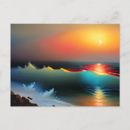 Thema "Ozean und Sonnenuntergang" Postkarte