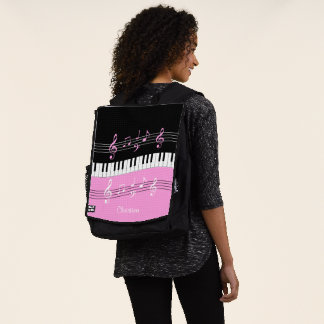 Thema personalisierte Rosa- und Schwarze Musik Rucksack