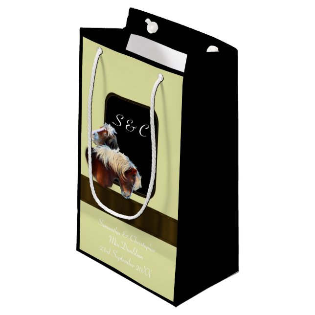Thema Pferde und Pferde Kleine Geschenktüte (Vorderseite Schrägansicht)