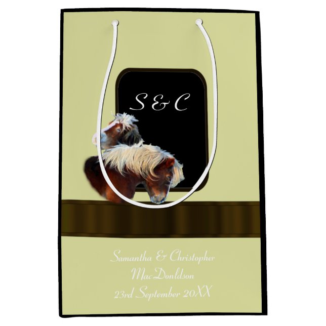 Thema Pferde und Pferde Mittlere Geschenktüte (Vorderseite)