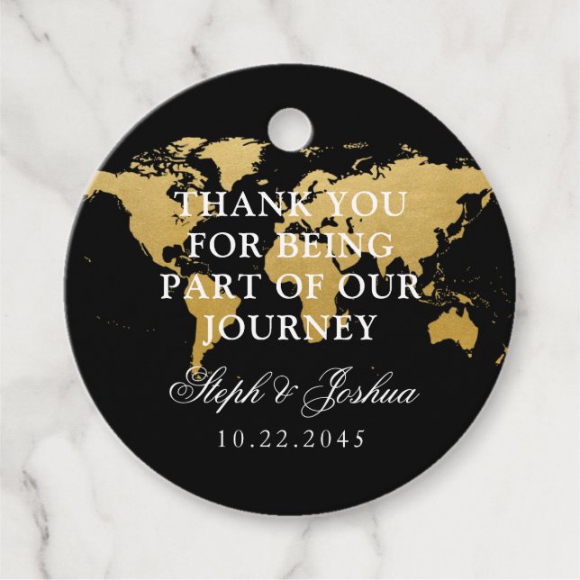 Thema Reisen in der Welt Vielen Dank Geschenkanhänger (Vorderseite)