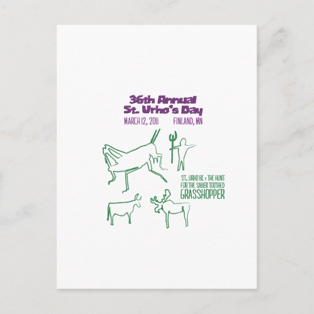 Thema St. Urho 2011 Postkarte (Vorderseite)