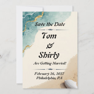 Thema Strand speichern Sie die Datumskarten Save The Date