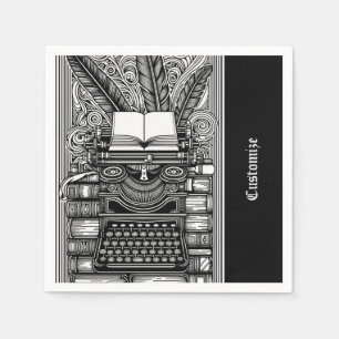 Thema "Vintage Schriftsteller" 3 Serviette