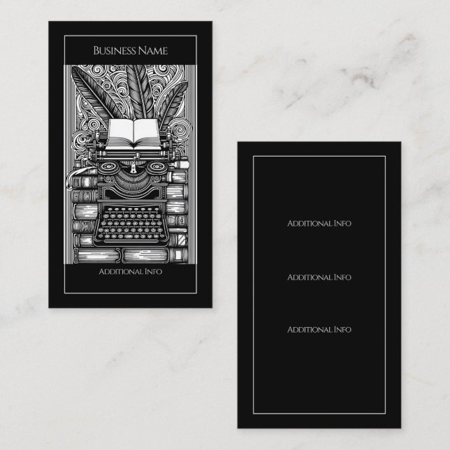 Thema "Vintage Schriftsteller" 3 Visitenkarte (Vorne/Hinten)