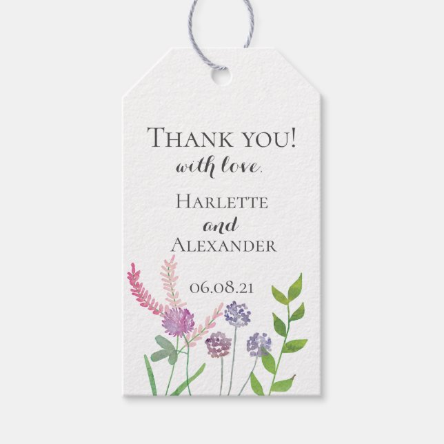 Thema Wildblumen Geschenkanhänger (Vorderseite)