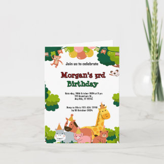 Thema Wildtiere Einladung