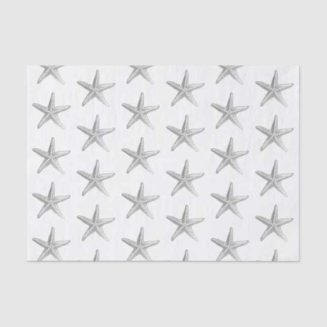 Theme für Silver Starfish Coastal Beach Theme Papi Seidenpapier (Vorderseite)