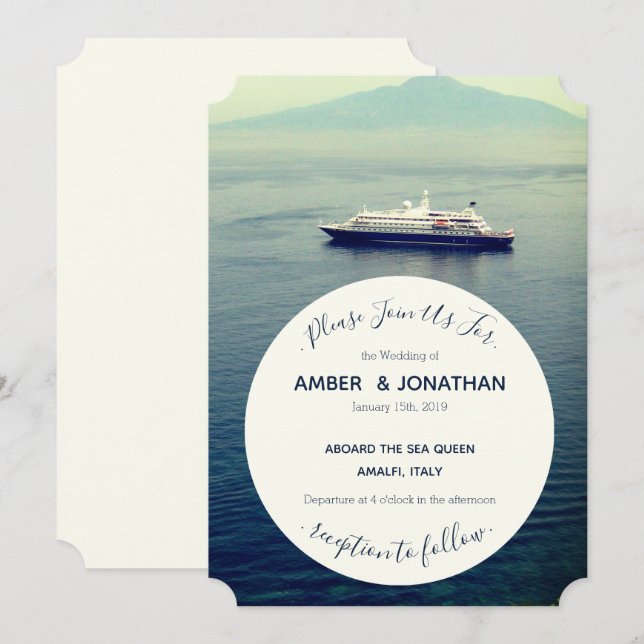 Theme Hochzeiten im Mittelmeer Einladung (Vorne/Hinten)