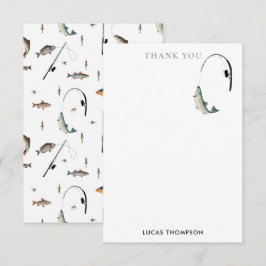 Theme-Muster für Fische mit Angelruten Dankeskarte