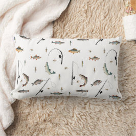 Theme-Muster für Fische mit Angelruten Lendenkissen