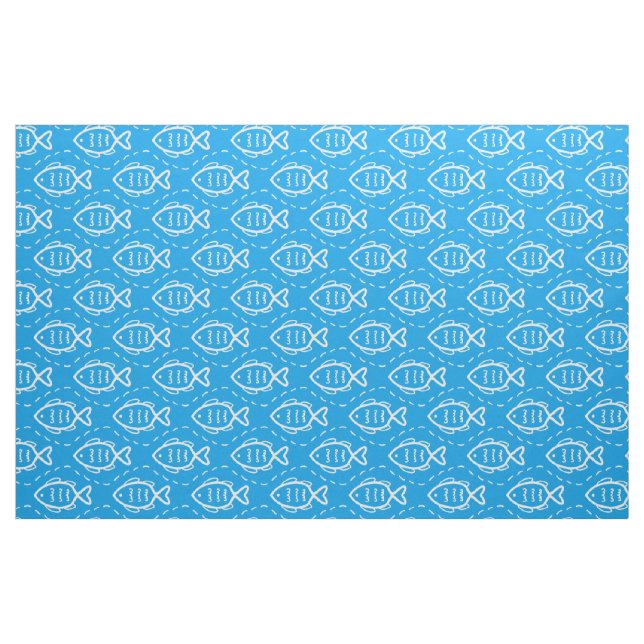 Theme of Ocean Sea Fish Wave Lines Muster Stoff (Fat Quarter (45,7 x 55,9 cm))