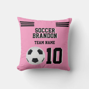 Theme Pink Fußball personalisiert Kissen