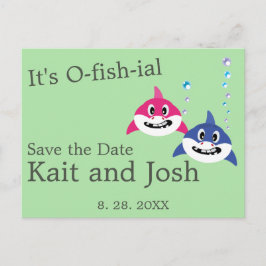 Theme Wedding Fish Funny Hai speichern Datum Postkarte
