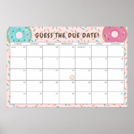 Themed Baby Shower schätzen den Fälligkeitsdatum Poster