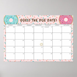 Themed Baby Shower schätzen den Fälligkeitsdatum Poster