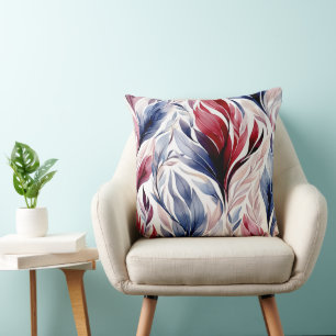 Themed Blue und Burgundy Throw Kissen