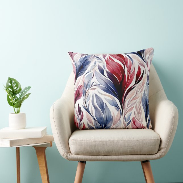 Themed Blue und Burgundy Throw Kissen (Stuhl )