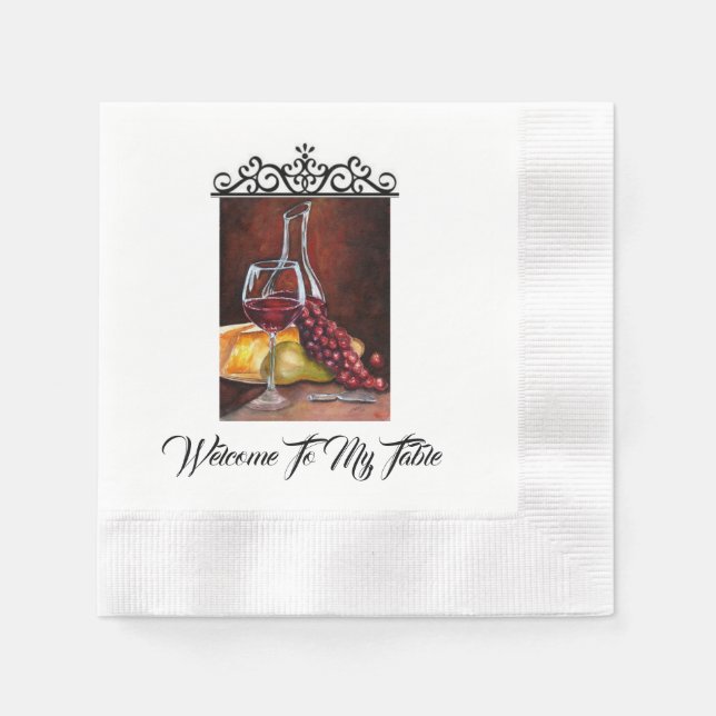 Themed Napkin - Willkommen an meinem Tisch Serviette (Vorderseite)